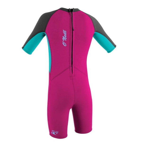 product variation O'NEILL Toddler Reactor-2 2mm Back Zip Short Sleeve Berry/Light Aqua/Graphite Spring Wetsuit (4867-DR8) image