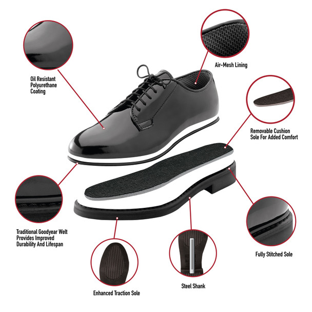 product variation ROTHCO Men's Uniform Hi-Gloss Oxford Dress Shoe (5055) image