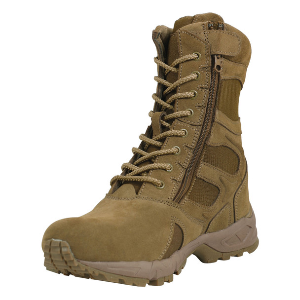 product variation ROTHCO 8in Forced Entry AR 670-1 Coyote Brown Deployment Boots w/ Side Zipper (5763) image