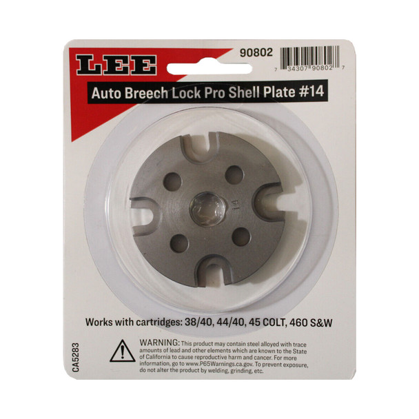 product variation LEE Breech Lock Pro 14 Fits 38/40 / 44/40 / 45 Colt / 460 SW Shell Plate (90802) image