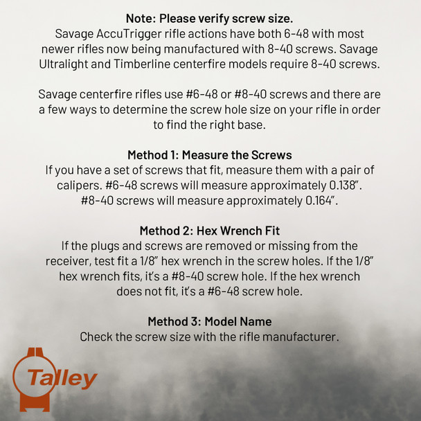 product variation Talley Manufacturing Picatinny Base, Black Finish, Fits Savage with Accutrigger (Short Action) PS0252725 image