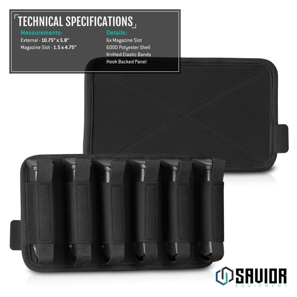 product variation SAVIOR EQUIPMENT 6-Slot Obsidian Black Magazine Holder (MP-TNS-PISXSIX-BK) image