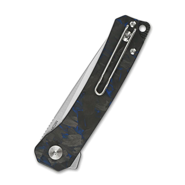 product variation Blue Shredded CF Overlay G10 Handle / Satin 14C28N Blade image