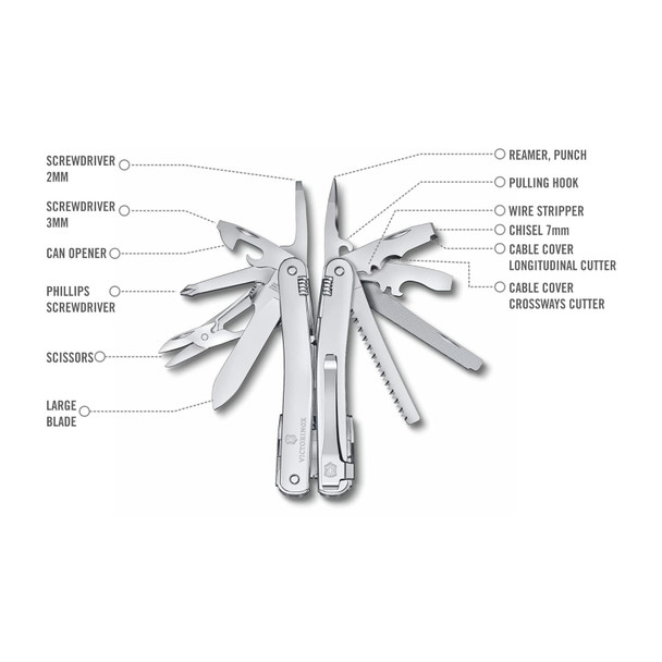 product variation VICTORINOX Silver Swiss Tool Spirit MX Clip (3.0224.MKB1) image