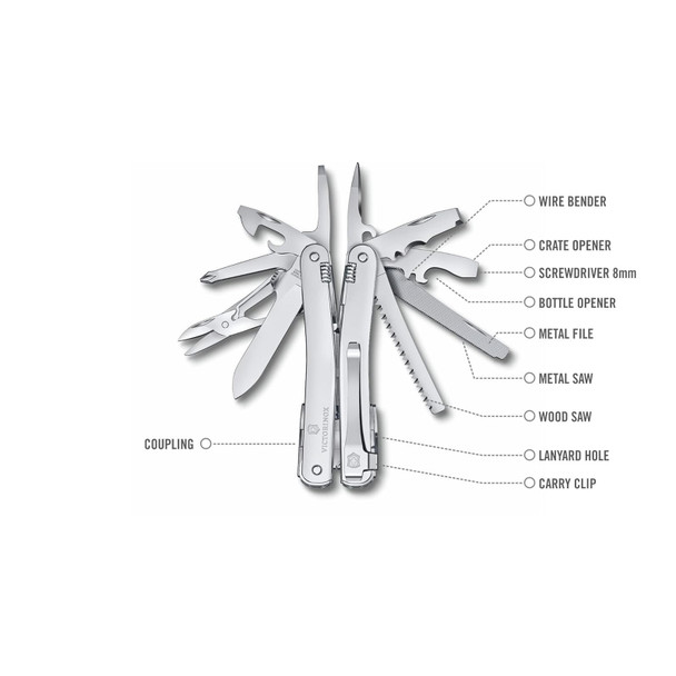 product variation VICTORINOX Silver Swiss Tool Spirit MX Clip (3.0224.MKB1) image