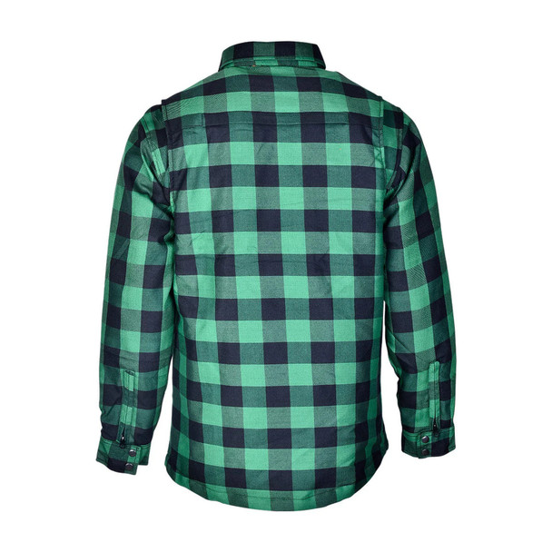 product variation VANCE LEATHERS USA Men's Waterproof Zippers Optional C.E. Armor Green/Black Riding Shirt (HMM1504GnB) image