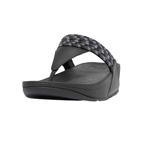 product variation FITFLOP Women's Lulu Art-Webbing Black Mix Toe-Post Sandals (GJ4-231) image