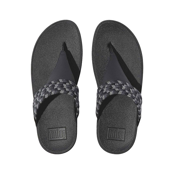 product variation FITFLOP Women's Lulu Art-Webbing Black Mix Toe-Post Sandals (GJ4-231) image