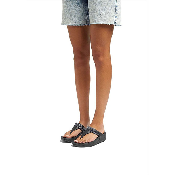 product variation FITFLOP Women's Lulu Art-Webbing Black Mix Toe-Post Sandals (GJ4-231) image