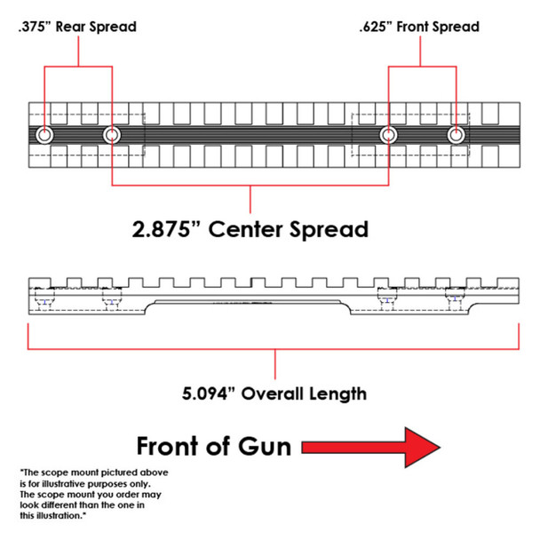 product variation EVOLUTION GUN WORKS Zastava Mini Mauser M85 Picatinny Rail Scope Mount (47040) image
