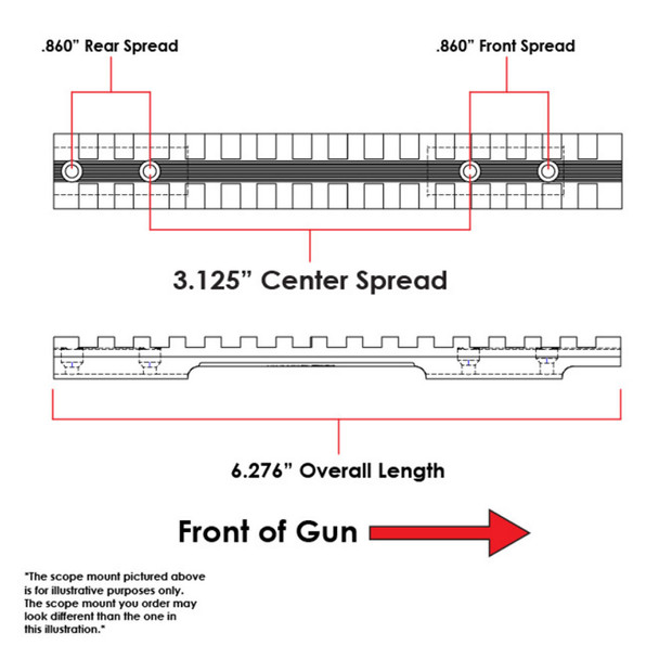product variation EVOLUTION GUN WORKS Browning A-Bolt Short Action 20 MOA Picatinny Rail Scope Mount (43002) image
