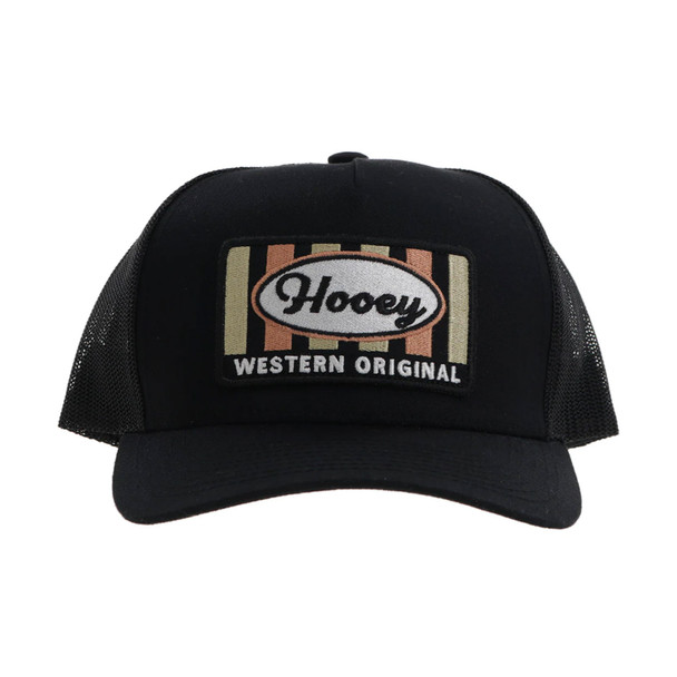 product variation HOOEY Sudan 5-Panel Tan/Gray Rectangle Patch Black Trucker Cap (2311T-BK) image
