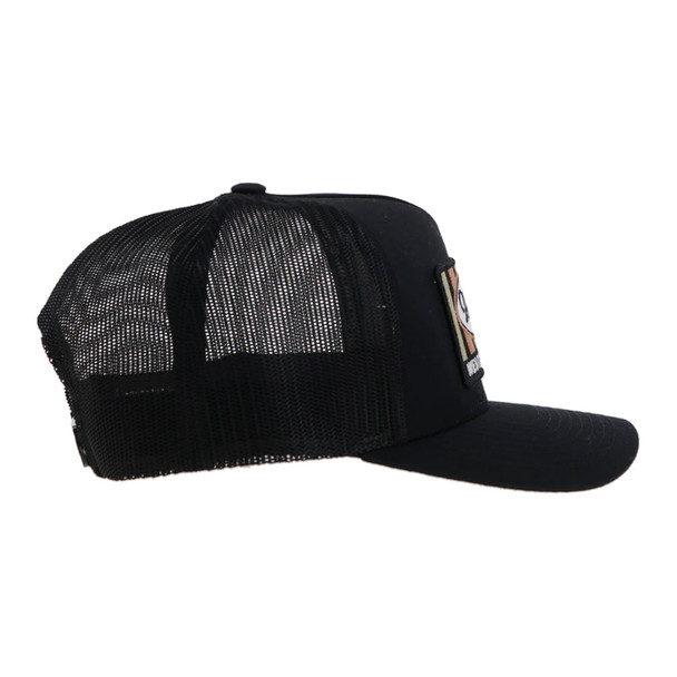 product variation HOOEY Sudan 5-Panel Tan/Gray Rectangle Patch Black Trucker Cap (2311T-BK) image