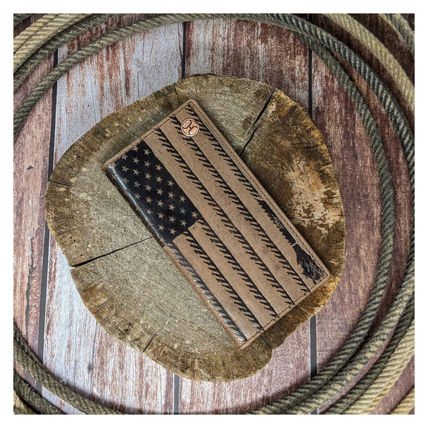 product variation HOOEY Liberty Roper Brown Rodeo Wallet (HW003-BRBK) image