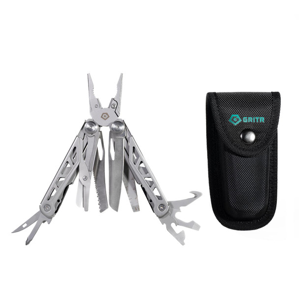 product variation GRITR 13-in-1 Stainless Steel EDC Pocket Camping Multitool w/ Nylon Sheath image
