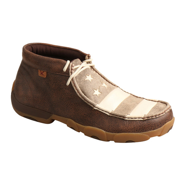 product variation TWISTED X Mens VFW Chukka Driving Brown/Ivory Moccasins (MDM0075) image