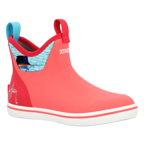 product variation XTRATUF Women's ADB Guy Harvey 6in Coral/Sailfish Ankle Deck Boots (XWABGH40) image