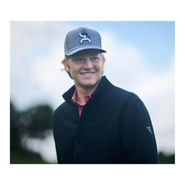 product variation HOOEY Cowboy Golf 5-Panel White/Navy Golf Logo Gray Trucker Cap (2216T-GY) image