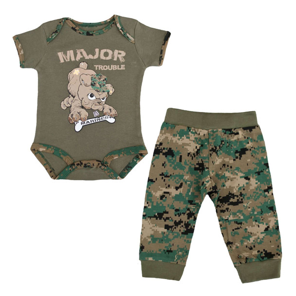 product variation TROOPER Baby Marine "Major Trouble" OD Green/Woodland 2PC Jogger Set (5922) image