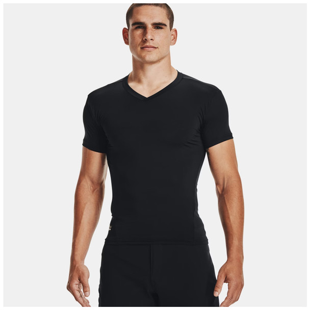 product variation UNDER ARMOUR Men's Tactical HeatGear Compression Black/Clear Medium V-Neck T-Shirt (1216010-001-MD) image