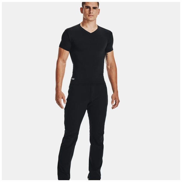 product variation UNDER ARMOUR Men's Tactical HeatGear Compression Black/Clear Medium V-Neck T-Shirt (1216010-001-MD) image