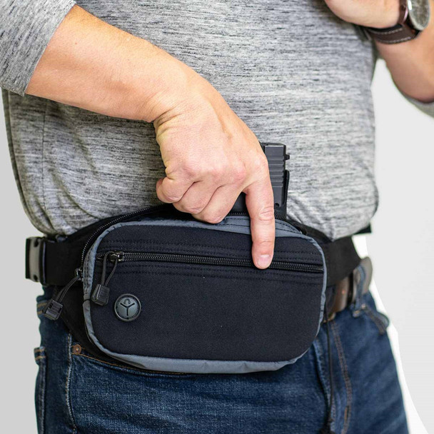 product variation GALCO Fastrax Pac Waistpack (Subcompact), Gray/Black, A (FTPGBS) image