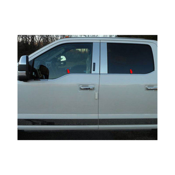 product variation QAA Stainless Steel Window Sill Accent 4Pc 2017-2022 Ford F-250 Super Duty/ 2017-2022 Ford F-350 Super Duty (WS57323) image