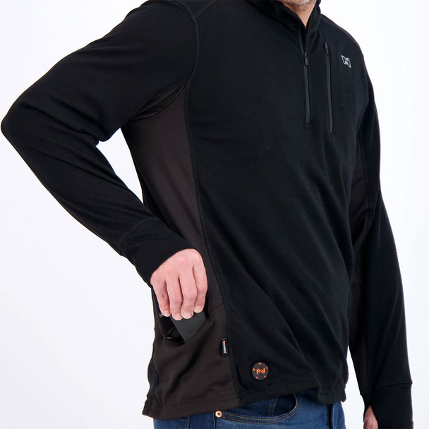 product variation Open Box (Great condition, limited use): MWMT14010521 Men's Merino Heated Baselayer Shirt , 7.4v, Color: Blk, Size: XL (MWMT14010521) image