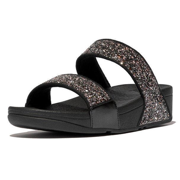 product variation FITFLOP Lulu Multi-Tonal Glitter Slides Black Multi Sandals (JE5-C55) image