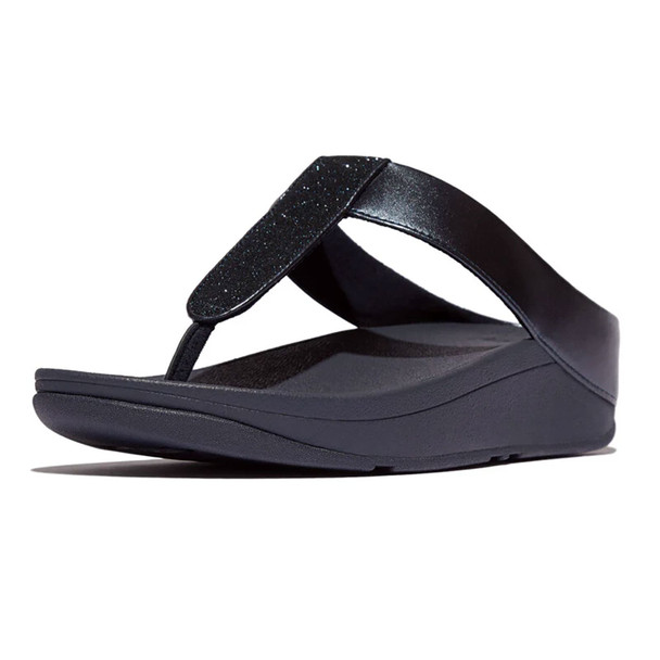 product variation FITFLOP Women's Fino Glitterdust Metallic Toe-Post Midnight Navy Sandals (IK5-399) image