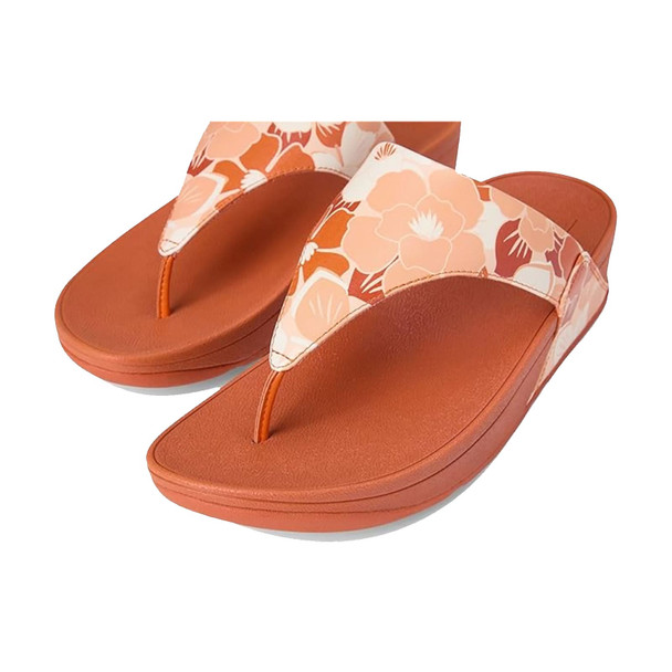 product variation FITFLOP Women's Lulu Flowerz Peachy Mix Leather Toe-Post Sandals (JE1-C36) image