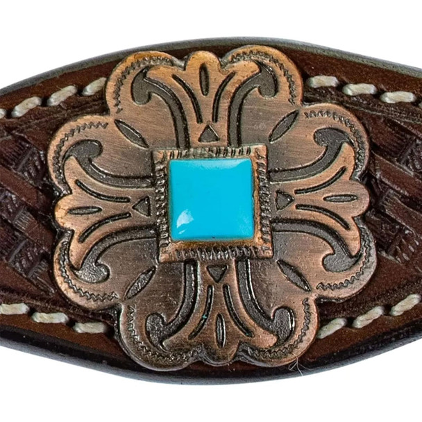 product variation CIRCLE Y Turquoise Roundup One Ear Chocolate Headstall (1025-15-SC) image