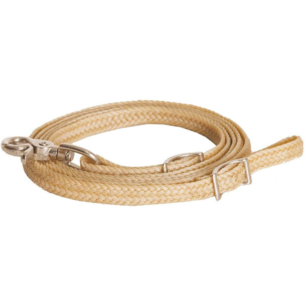 product variation MUSTANG Waxed Braided Tan Roping Rein with Nickel Plated Hardware image