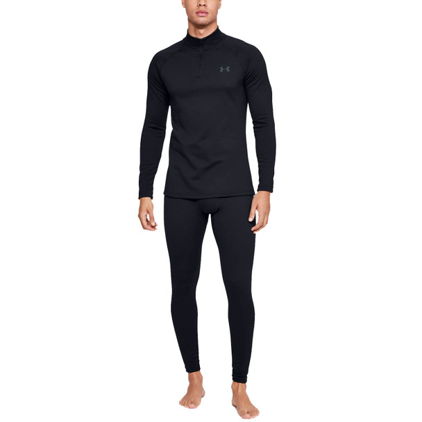 product variation UNDER ARMOUR Men's ColdGear Base 4.0 Black/Pitch Gray 1/4 Zip Long Sleeve Shirt (1343242-001) image
