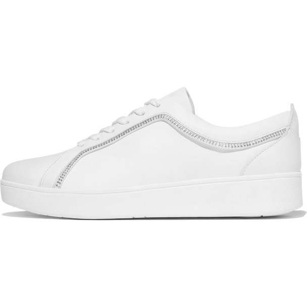 product variation FITFLOP Women's Rally Crystal-Trim Leather Urban White Sneakers (E4H-194) image