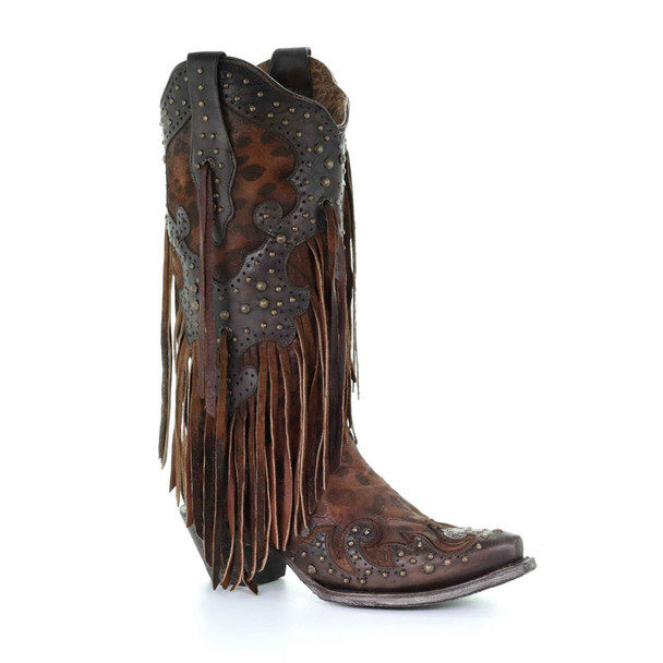 product variation CORRAL Womens Goat Overlay Studs and Fringes Boots image
