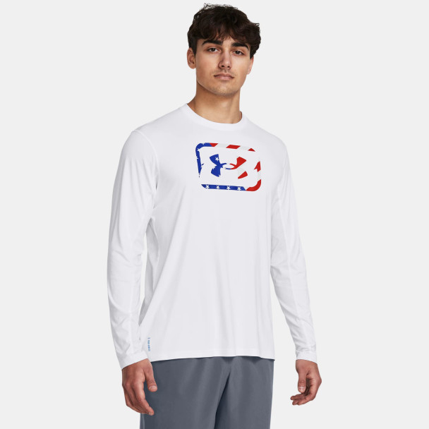 product variation UNDER ARMOUR Men's Fish Pro Freedom White/Royal/Red Long Sleeve (1383578-100) image