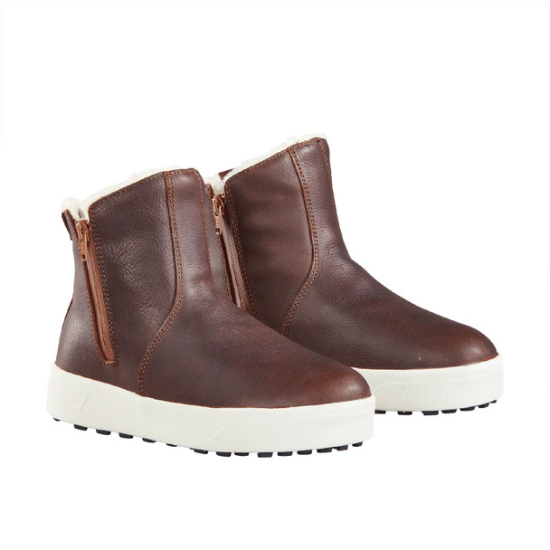 product variation Baffin Liberty brown womens wool-lined leather city boot with side zippers image