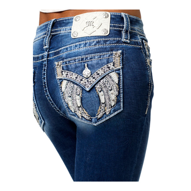MISS ME Womens Cassiel Wings Tribal Jeans M5082B181V