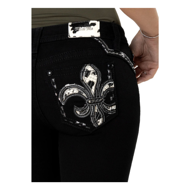 product variation MISS ME Womens Fleur De Colby Saddle Stitch Mid-Rise 29L Skinny Jeans (M9346S) image