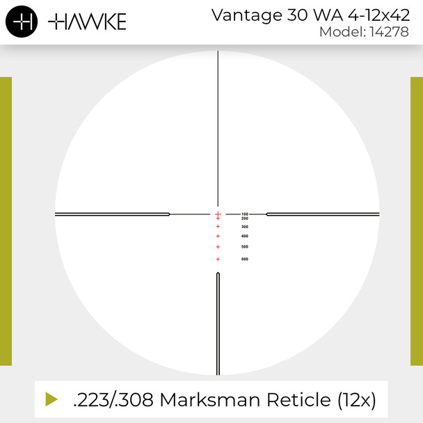 product variation HAWKE Vantage 30 WA 4-12x42 .223/.308 Reticle Riflescope (14278) image