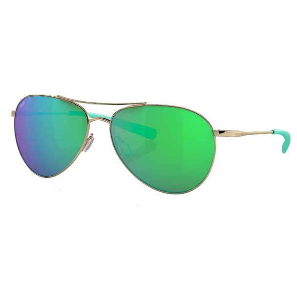product variation COSTA DEL MAR Men's Piper Shiny Gold/Green Mirror Polarized Sunglasses (06S6003-60030558) image