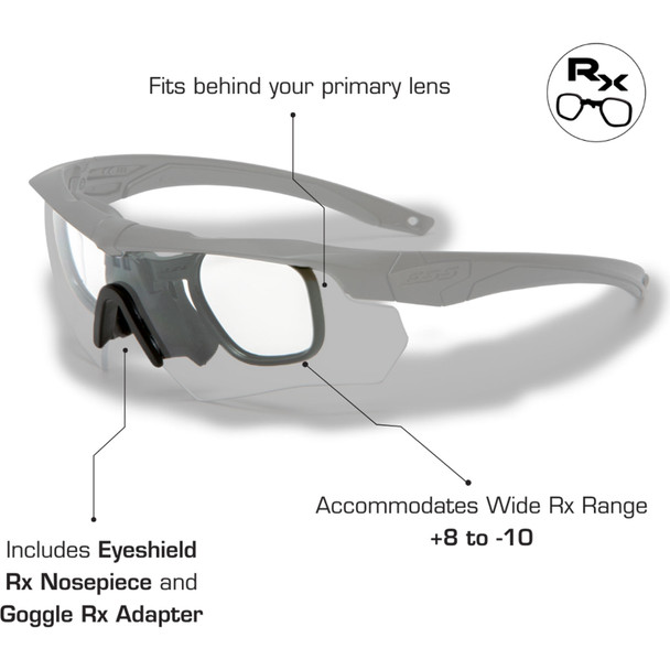 product variation ESS ICE Black Shooting Glasses with Hi-Def Yellow/Smoke Gray/Clear Lenses (740-0020) image