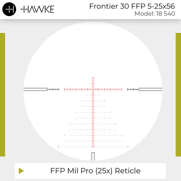 product variation HAWKE Frontier 30 FFP 5-25x56 Mil Pro Reticle Riflescope (18540) image