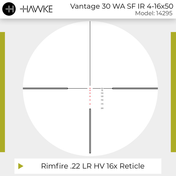 product variation HAWKE Vantage 30 WA SF IR 4-16x50 Rimfire .22 LR HV Reticle Riflescope (14295) image