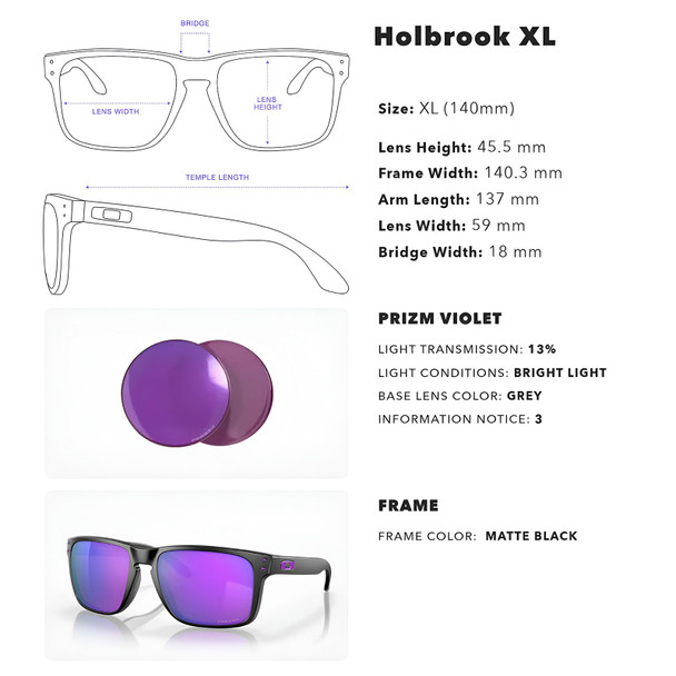 product variation OAKLEY Holbrook XL Sunglasses with Matte Black Frame and Prizm Violet Lens (OO9417-2059) image
