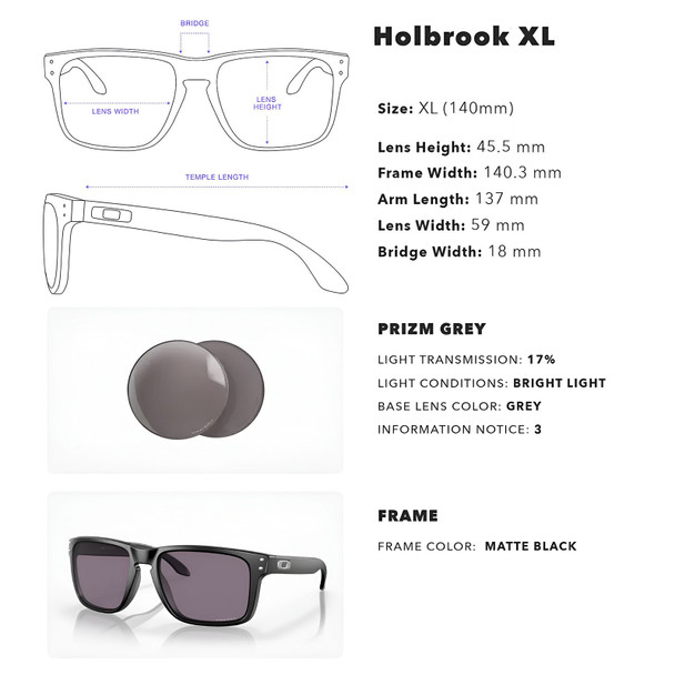 product variation OAKLEY Holbrook XL Sunglasses with Matte Black Frame and Prizm Grey Lens (OO9417-2259) image