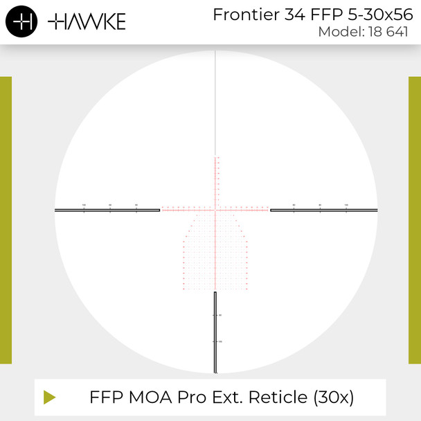 product variation HAWKE Frontier 34 FFP 5-30x56 MOA Pro Ext 30x Reticle Riflescope (18641) image