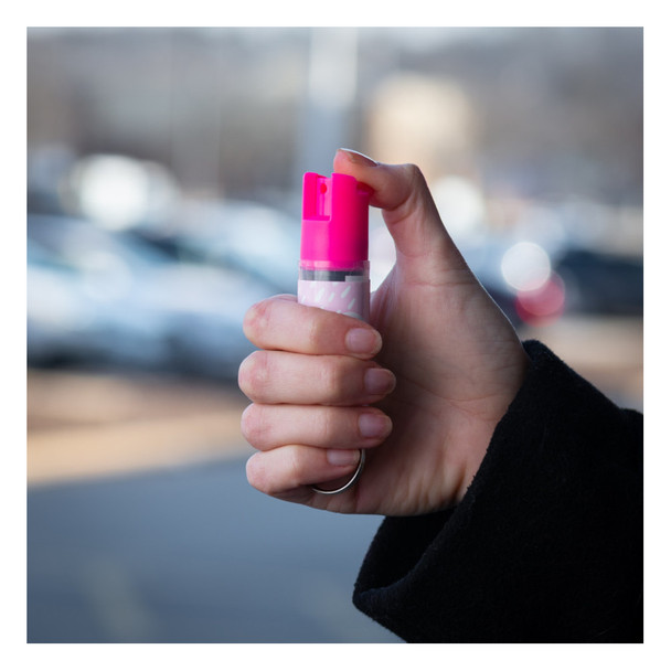 product variation SABRE Pink Abstract 25 Bursts Pepper Spray with Key Ring (KR-NBCF-02) image