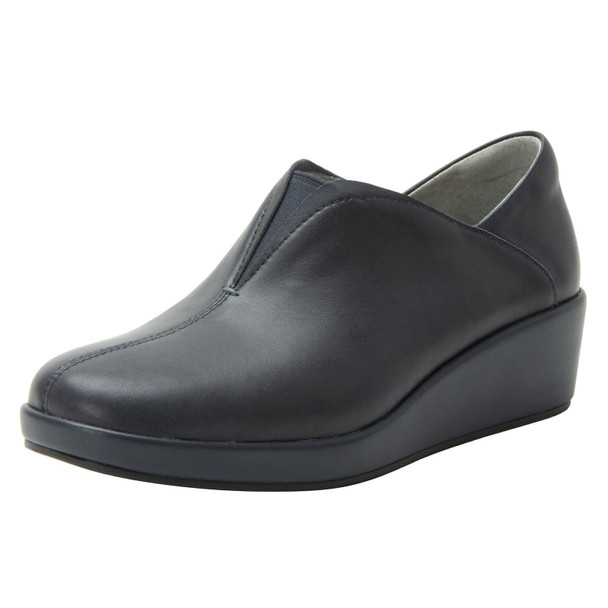 product variation Alegria Hadlee womens leather wedge loafer in After Midnight image